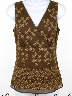Ann Taylor Loft Blouse 8 Petite Women's Business Casual Artwear Comfy  Statement